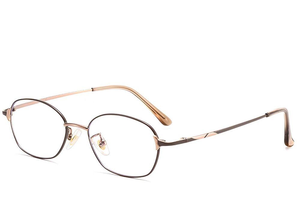 Gafas de titanio gris ovaladas #BS1913-0096