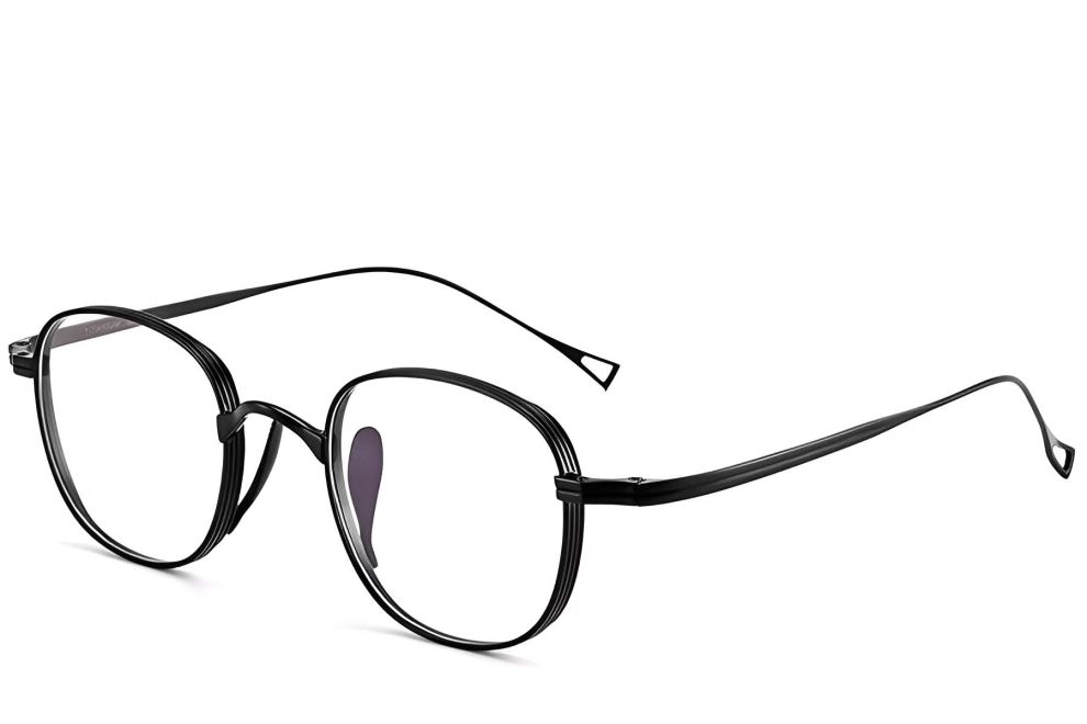 Gafas rectangulares de titanio negro #BS1913-0097