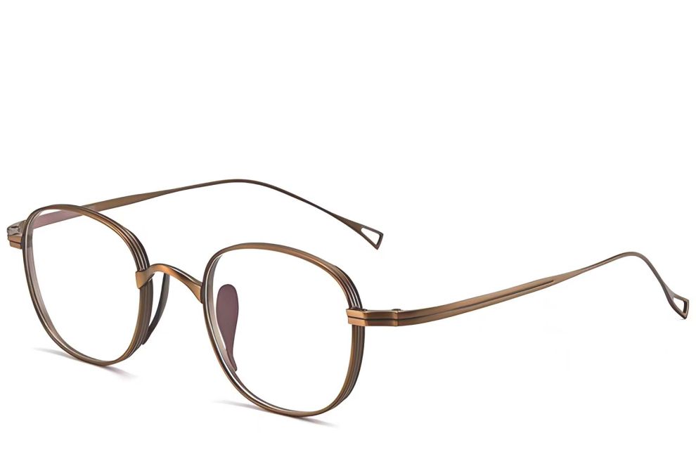 Gafas rectangulares de cobre y titanio #BS1913-0098