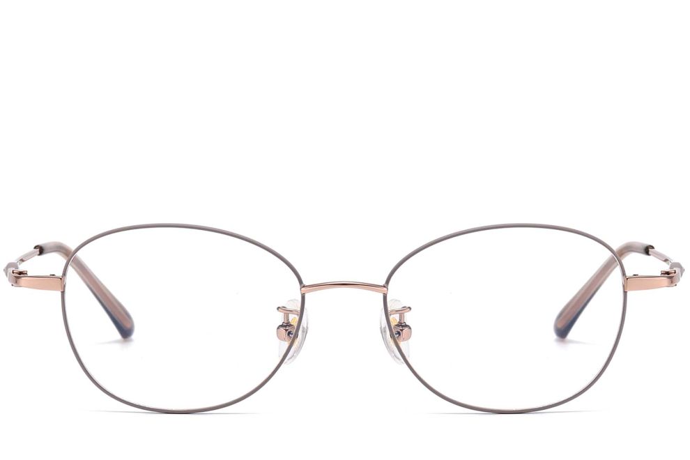 Gafas de titanio gris ovaladas #BS1913-0104
