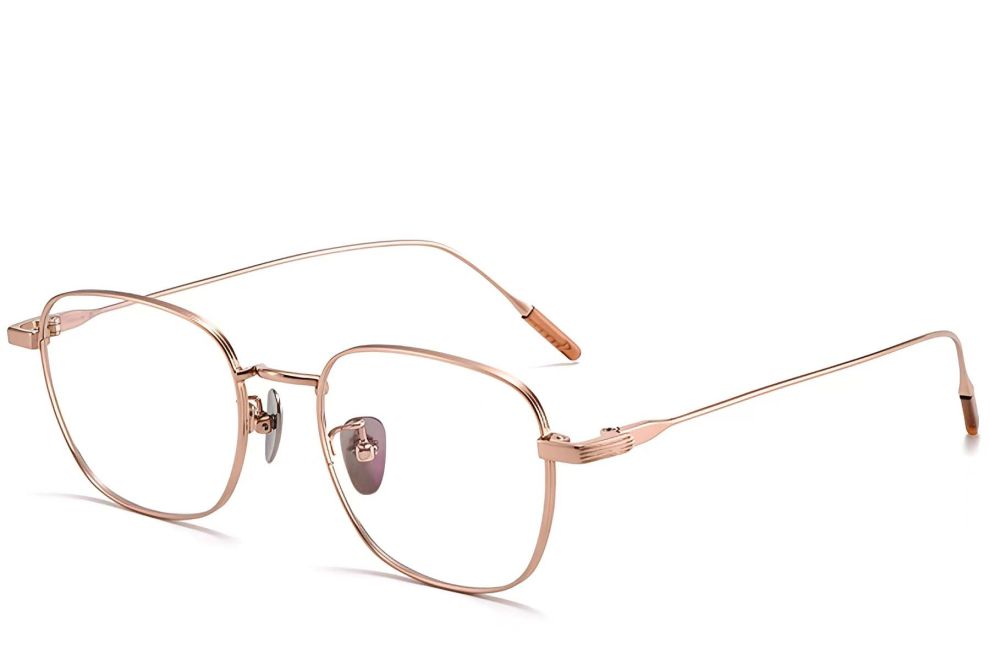 Gafas rectangulares de titanio rosa #BS1913-0106