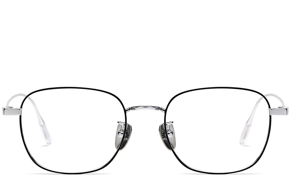 Gafas rectangulares de titanio negro #BS1913-0109