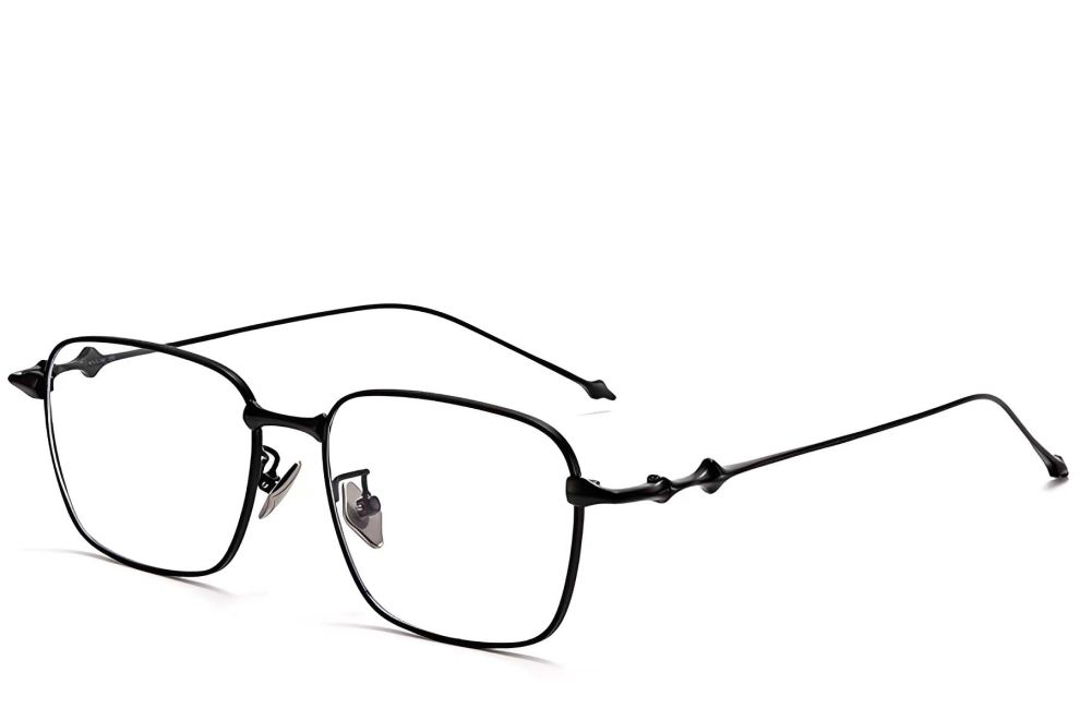 Gafas rectangulares de titanio negro #BS1913-0112