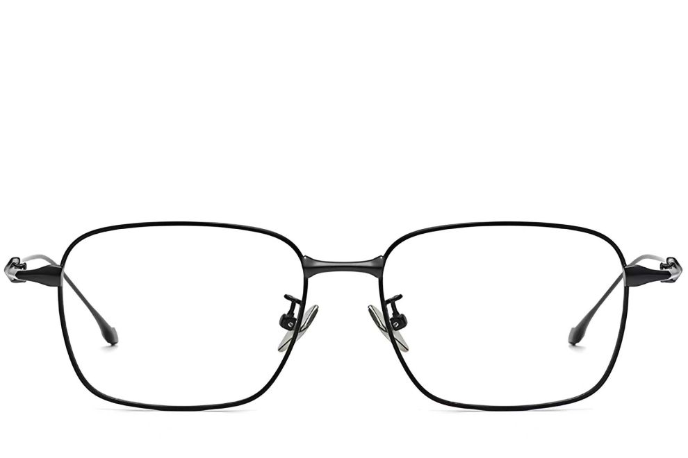 Gafas rectangulares de titanio negro #BS1913-0112