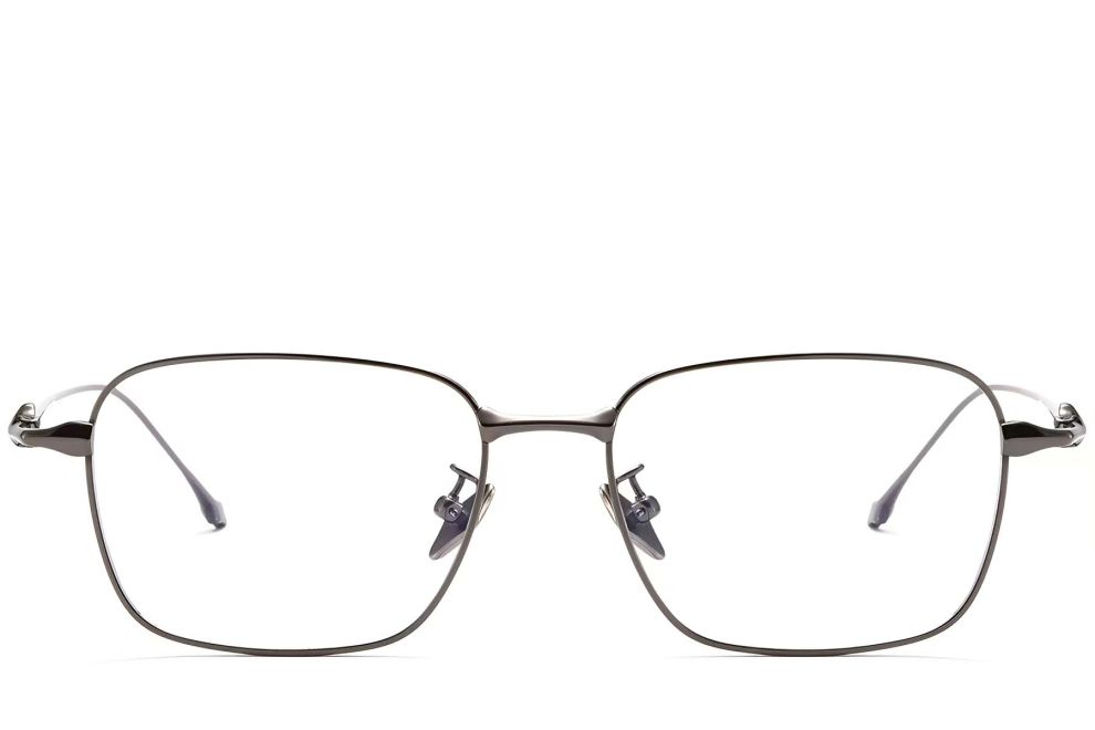 Gafas rectangulares de titanio gris #BS1913-0113