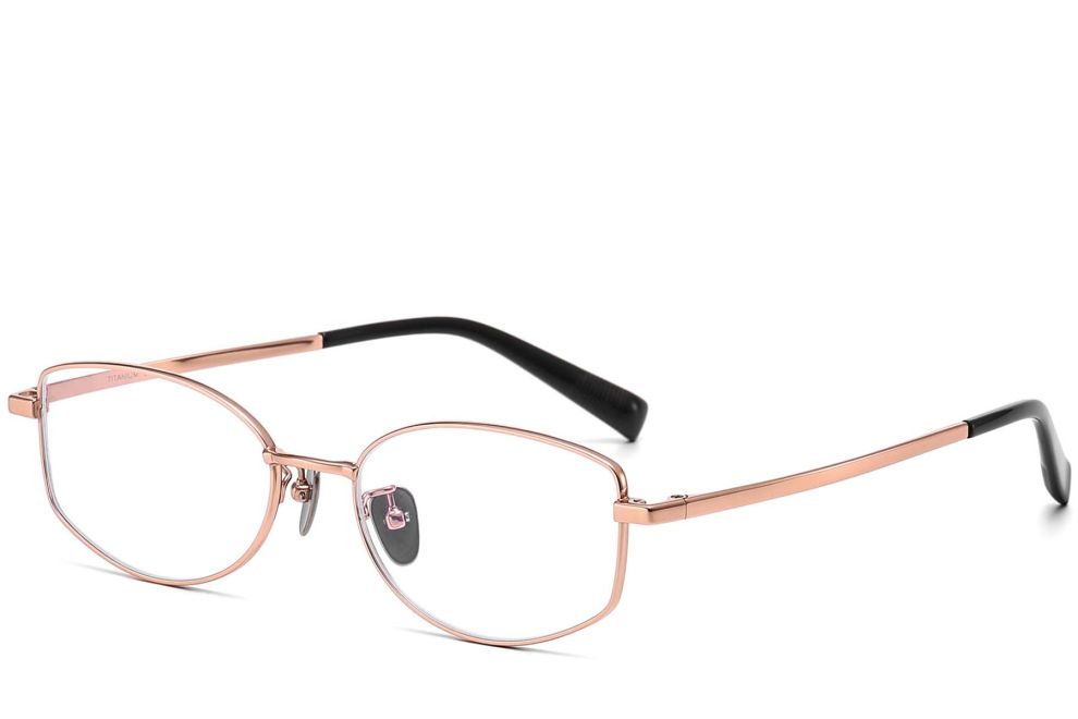 Gafas ovaladas de titanio rosa #BS1913-0117