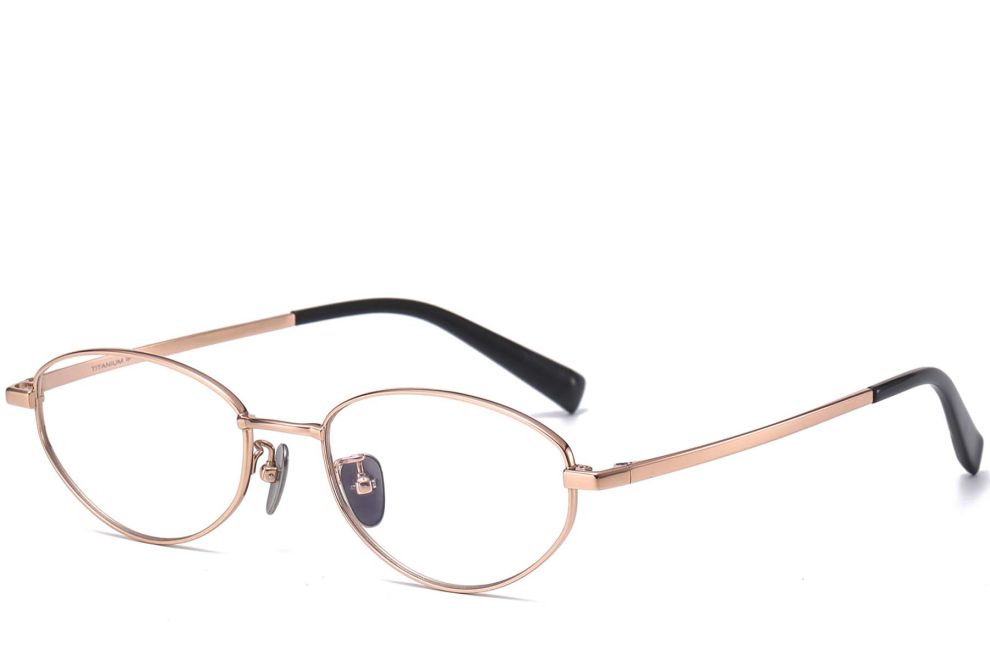Gafas ovaladas de titanio rosa #BS1913-0121