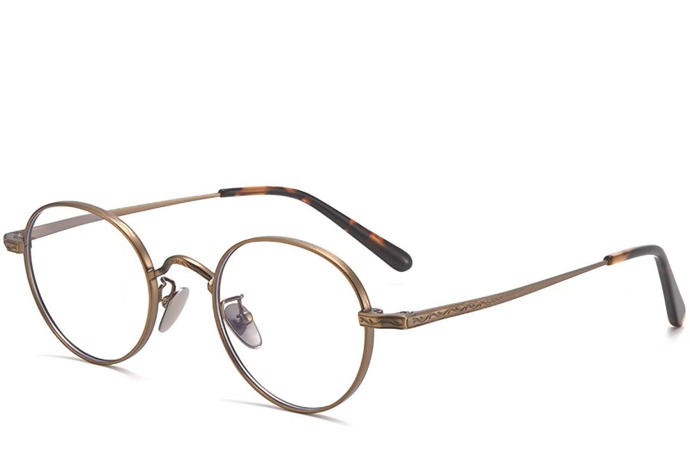 Gafas ovaladas de cobre y titanio #BS1913-0122