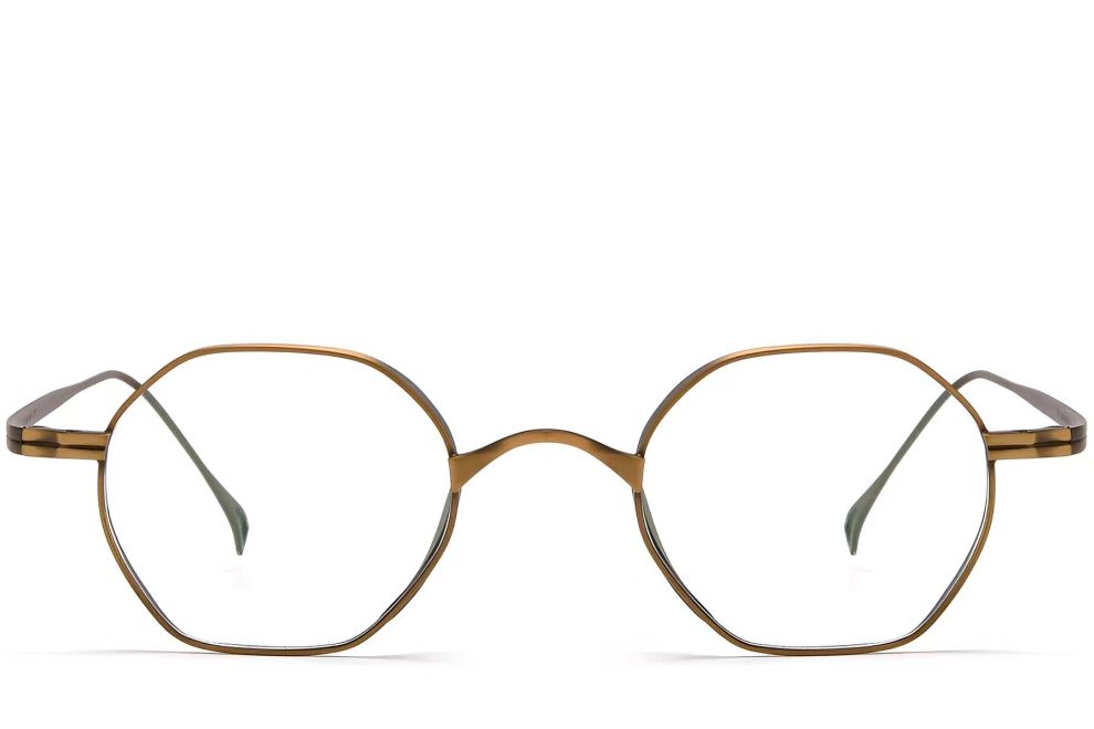 Gafas geométricas de cobre y titanio #BS1913-0128