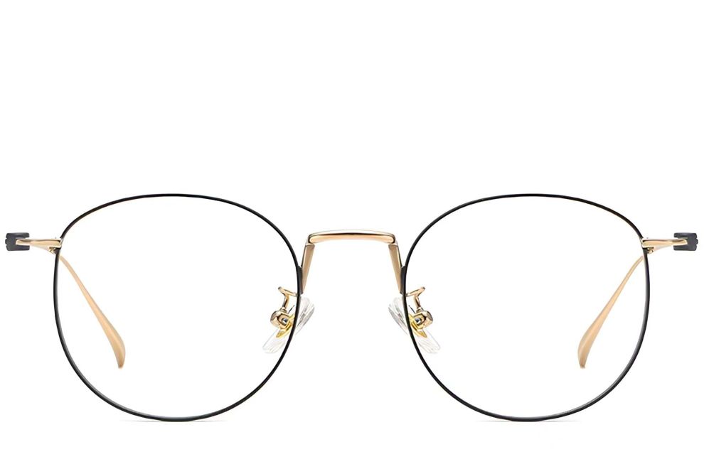 Lunettes ovales en titane noir #BS1913-0130