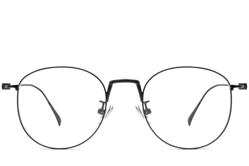 Lunettes ovales en titane noir #BS1913-0131