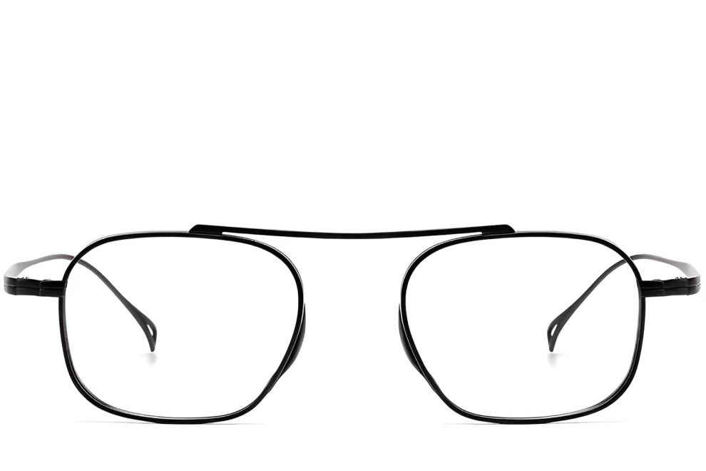 Lunettes aviateur noires en titane #BS1913-0135