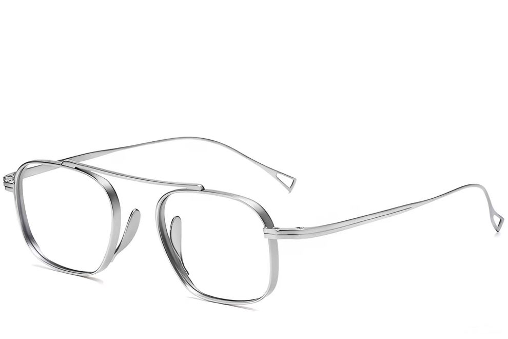 Lunettes aviateur en titane argenté #BS1913-0137