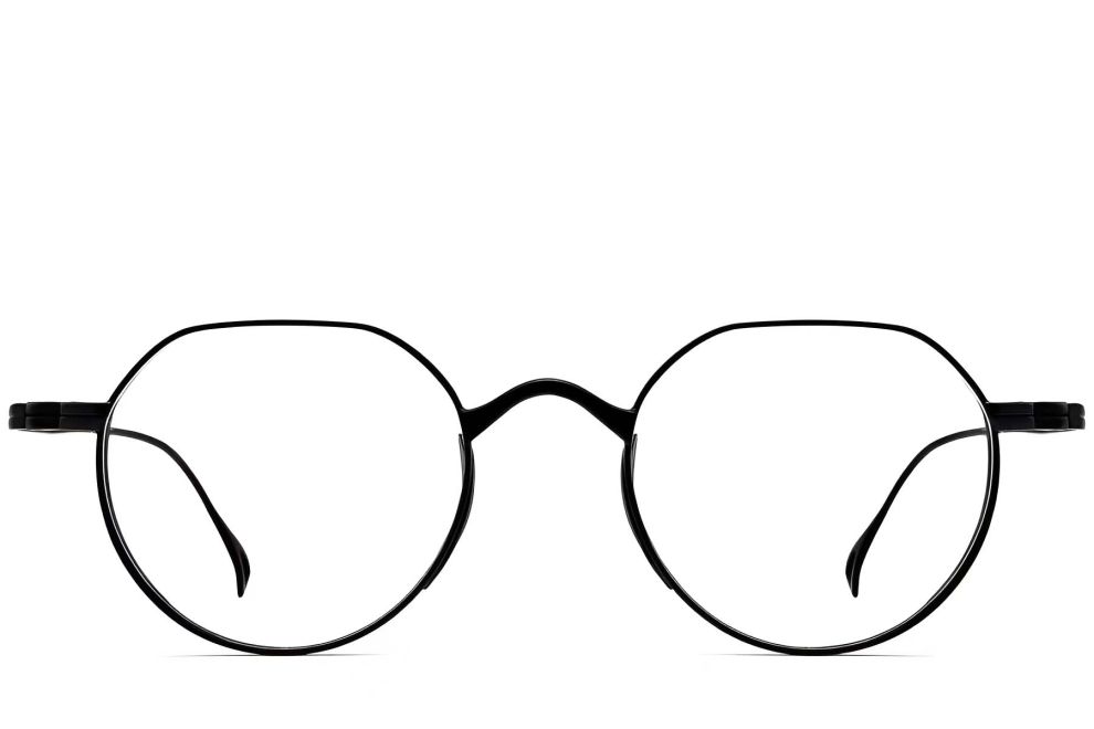 Lunettes géométriques noires en titane #BS1913-0139