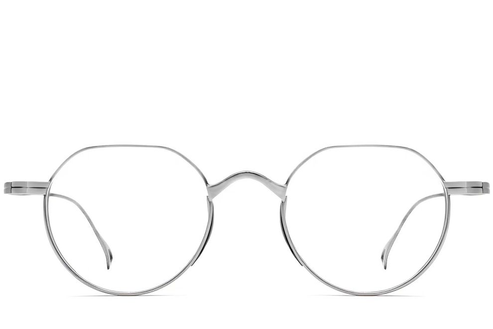 Lunettes géométriques en titane argenté #BS1913-0141