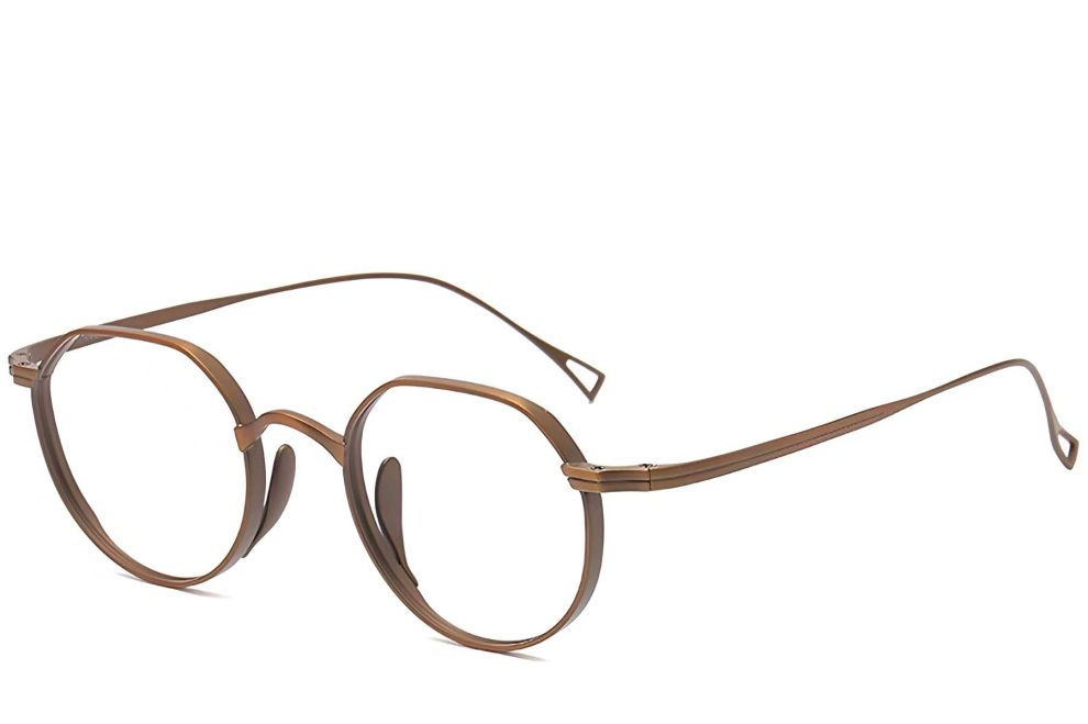 Lunettes géométriques en cuivre et titane #BS1913-0142