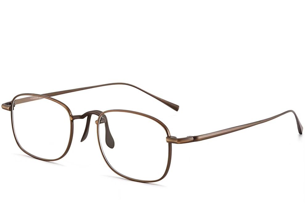 Lunettes rectangulaires en titane marron #BS1913-0144