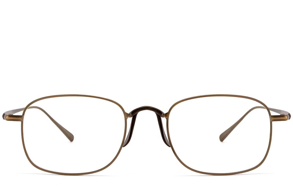 Lunettes rectangulaires en titane marron #BS1913-0144