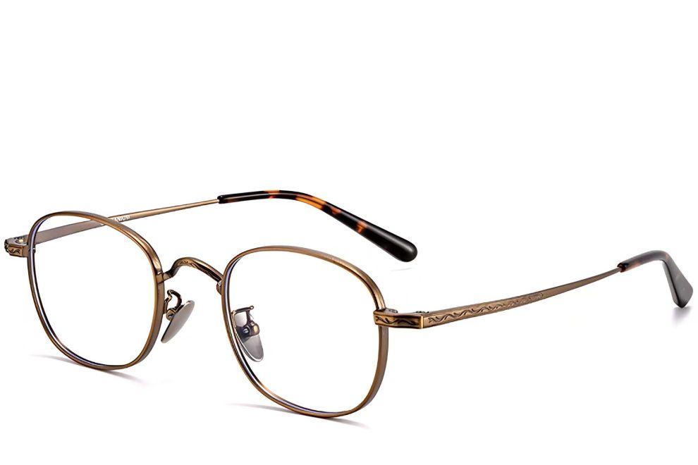 Lunettes ovales en cuivre et titane #BS1913-0148