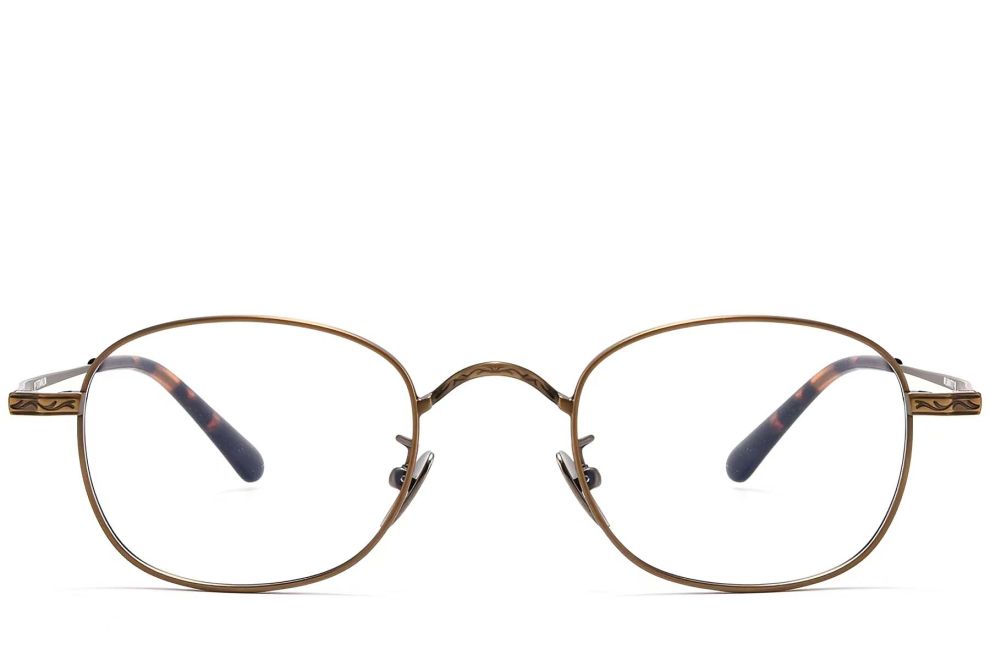 Lunettes ovales en cuivre et titane #BS1913-0148