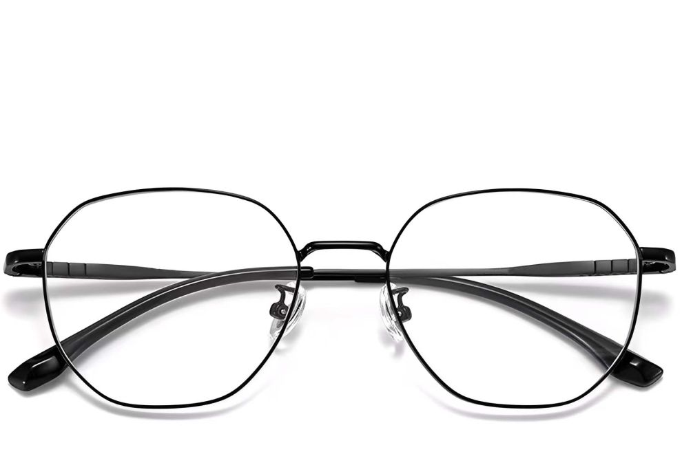 Lunettes géométriques noires en titane #BS1913-0151