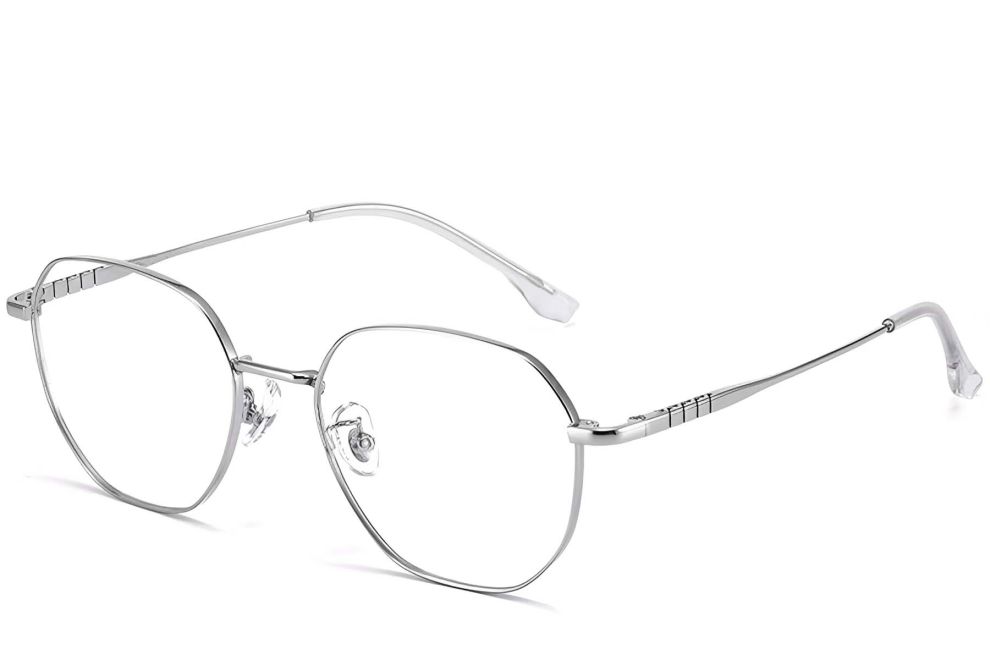 Lunettes géométriques en titane argenté #BS1913-0152