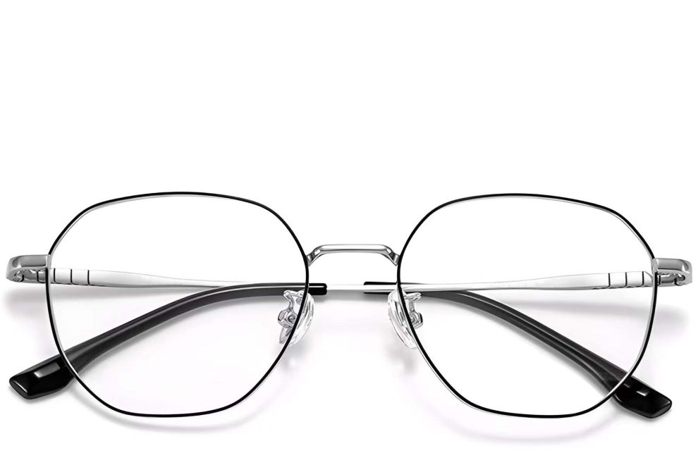 Lunettes géométriques noires en titane #BS1913-0153