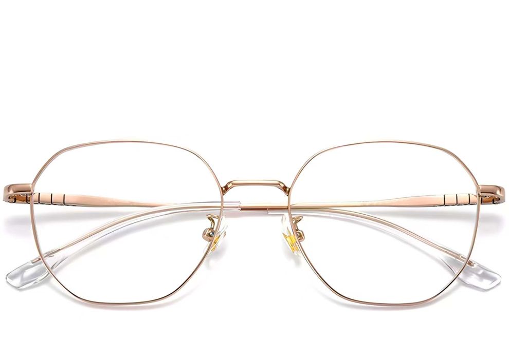 Lunettes géométriques roses en titane #BS1913-0154