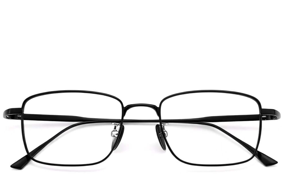 Lunettes rectangulaires en titane noir #BS1913-0158