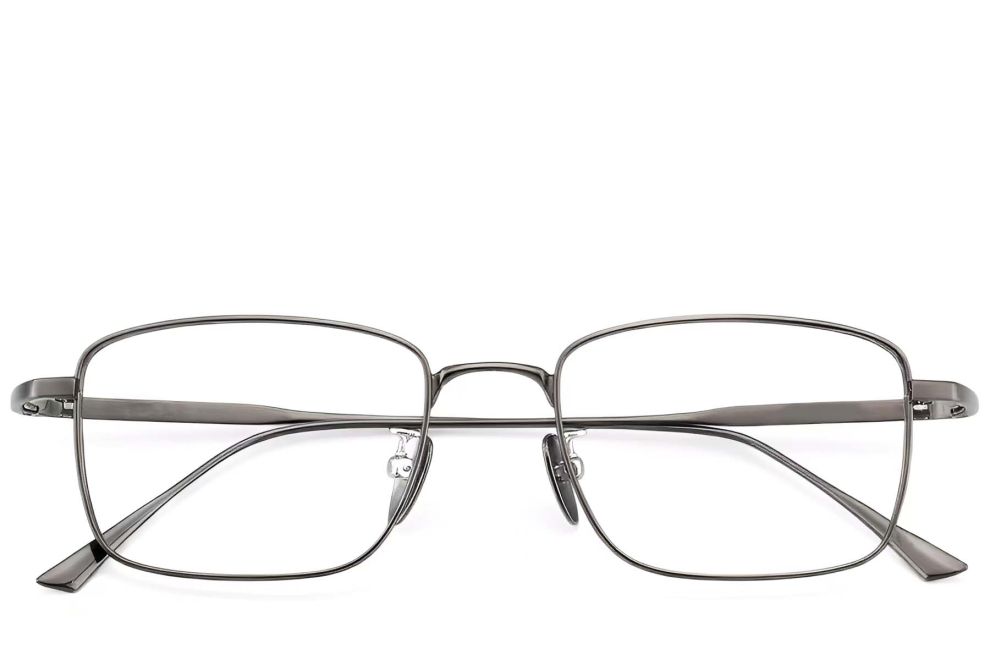 Lunettes rectangulaires en titane gris #BS1913-0159