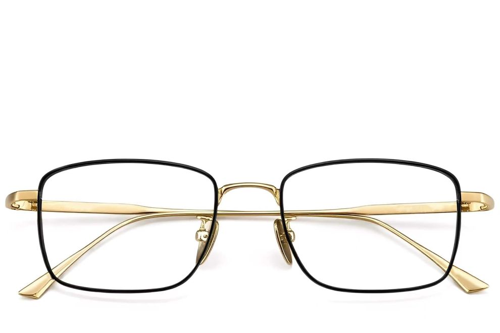 Lunettes rectangulaires en titane noir #BS1913-0160
