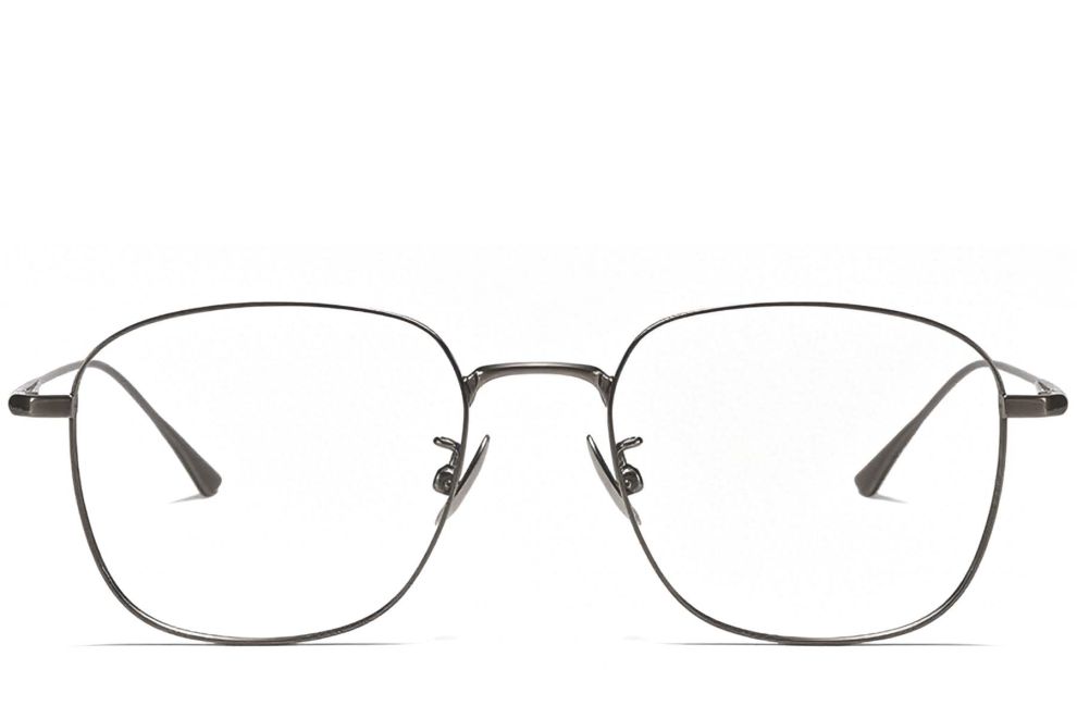 Lunettes rectangulaires en titane gris #BS1913-0163