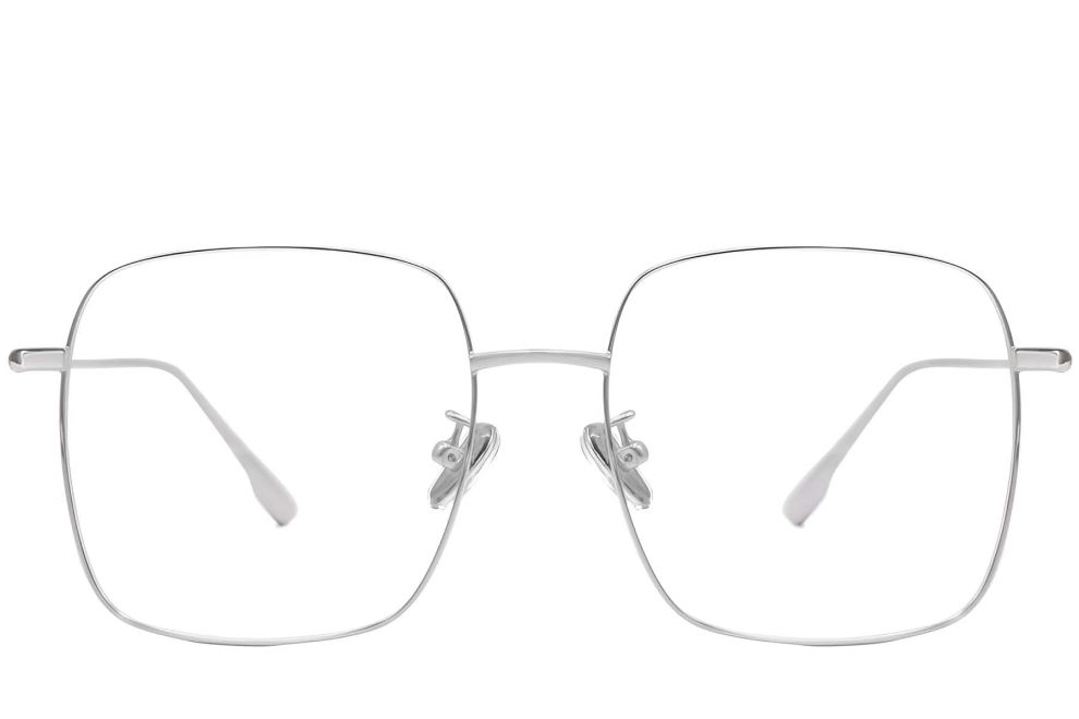 Lunettes rectangulaires en titane argenté #BS1913-0170