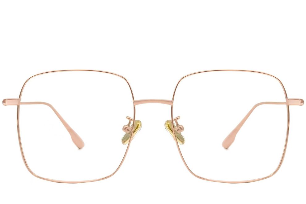 Lunettes rectangulaires en titane rose #BS1913-0173