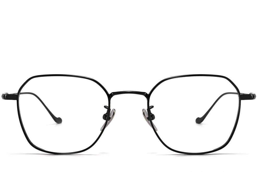 Lunettes géométriques noires en titane #BS1913-0174