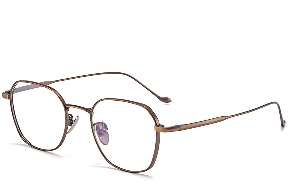 Lunettes géométriques en cuivre et titane #BS1913-0175