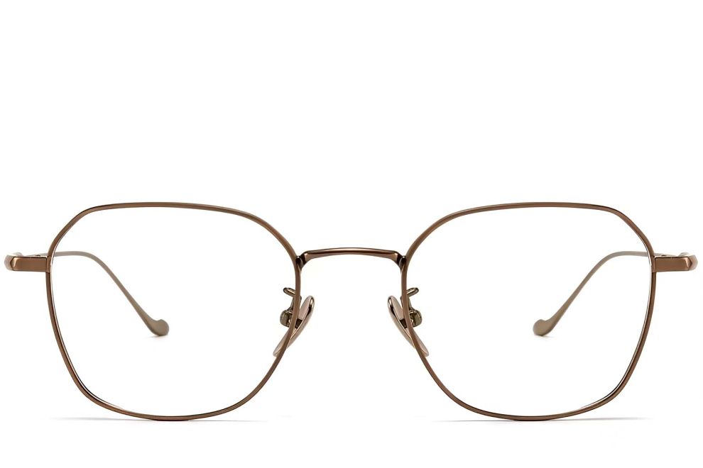 Lunettes géométriques en cuivre et titane #BS1913-0175