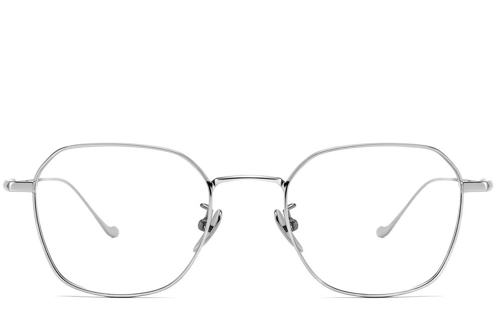 Lunettes géométriques en titane argenté #BS1913-0176