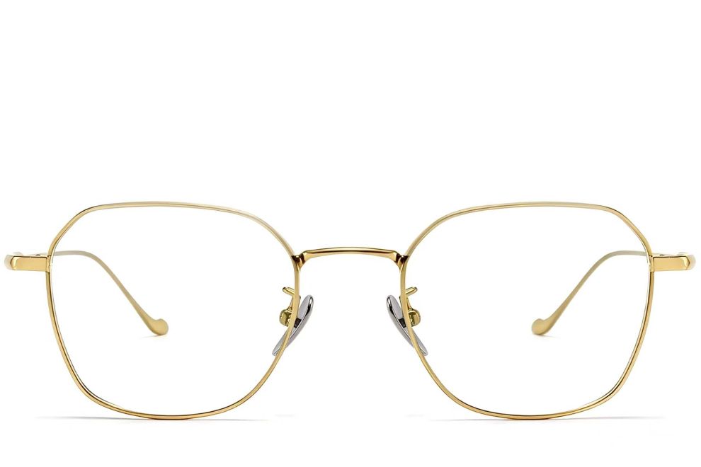 Lunettes géométriques en titane doré #BS1913-0178