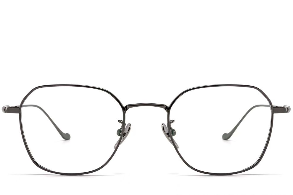 Lunettes géométriques en titane gris #BS1913-0179