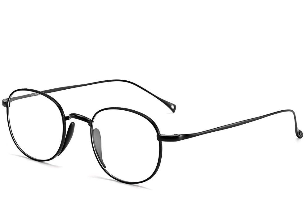Lunettes ovales en titane noir #BS1913-0180