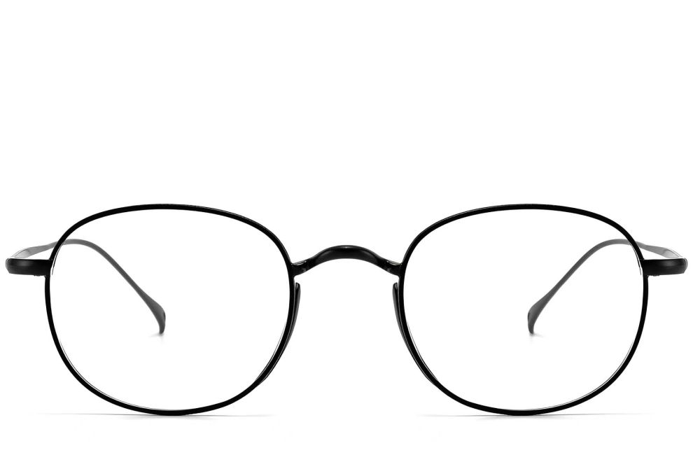 Lunettes ovales en titane noir #BS1913-0180