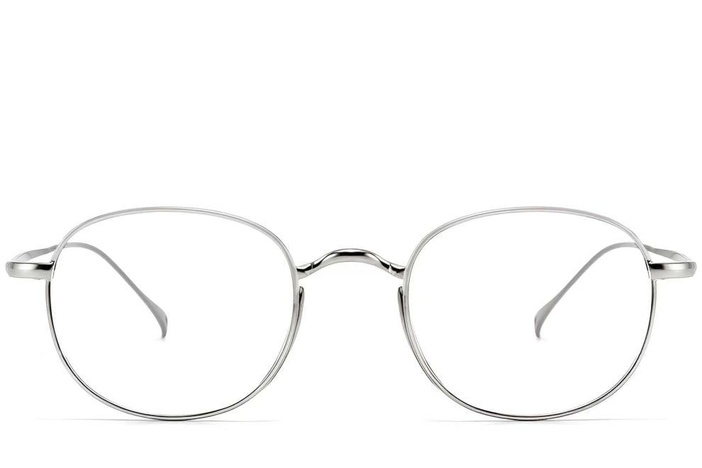 Lunettes ovales en titane argenté #BS1913-0182