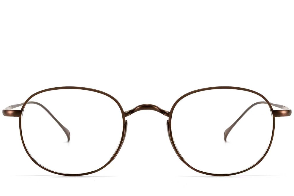 Lunettes ovales en cuivre et titane #BS1913-0183