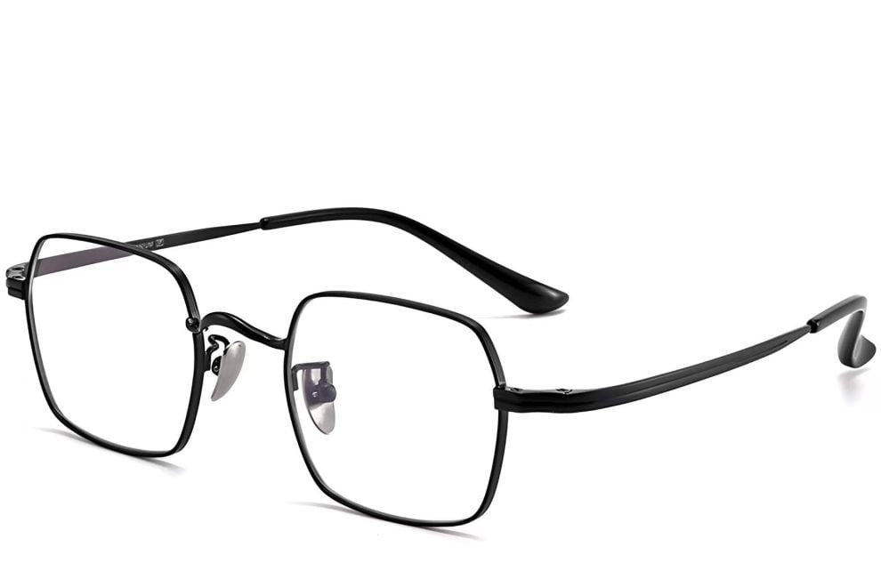 Lunettes géométriques noires en titane #BS1913-0188