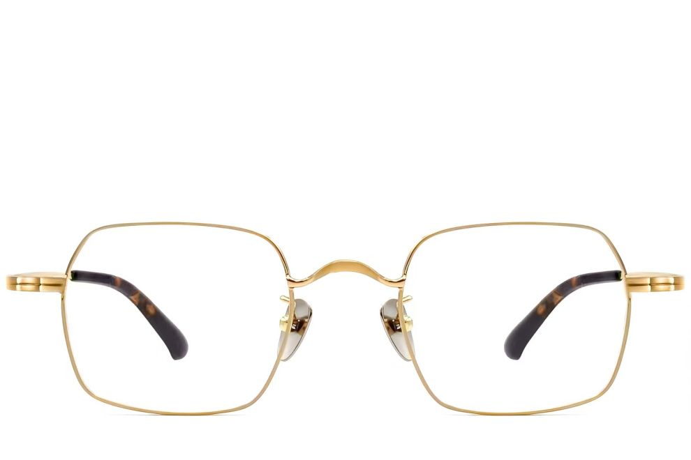 Lunettes géométriques en titane doré #BS1913-0189