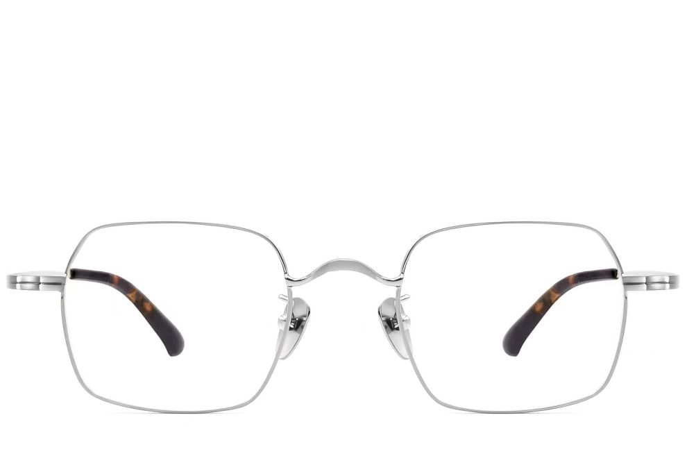 Lunettes géométriques en titane argenté #BS1913-0191