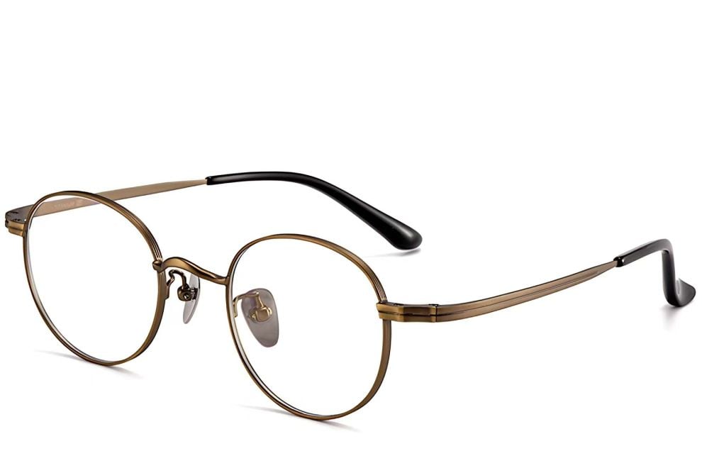 Lunettes ovales en cuivre et titane #BS1913-0192