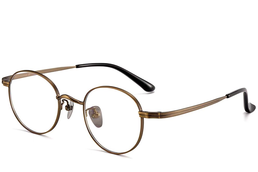 Lunettes ovales en cuivre et titane #BS1913-0192