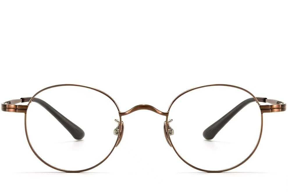 Lunettes ovales en cuivre et titane #BS1913-0192